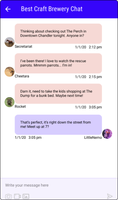 Image of chat screen with chat messages